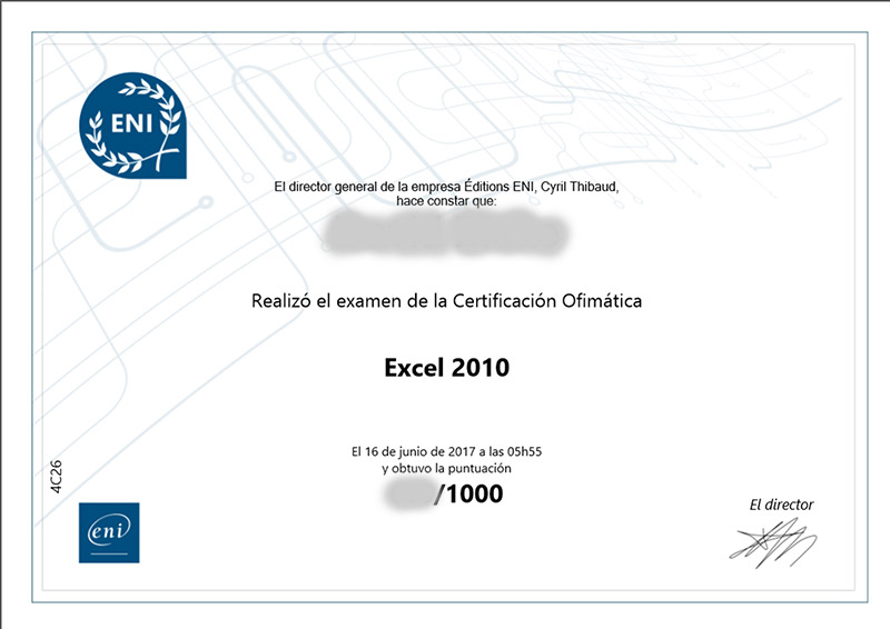 certificat ENI